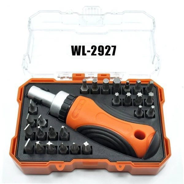 27-in-1 Torx Hex +/- Bits Precision Ratchet Screwdriver Tool Set