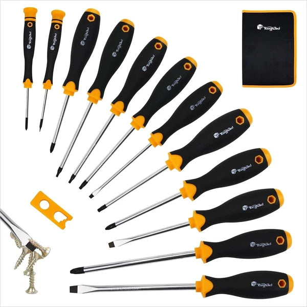 13 Pieces Magnetic Screwdriver Set Flat Phillip Torx Head Precision Screwdriver