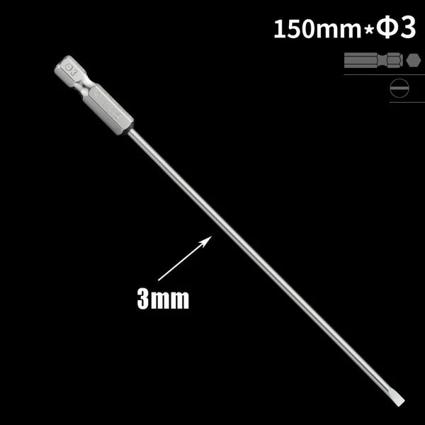 1/4" Shank Flat/Slotted Screwdriver Bits 2 2.5 3 4 5 6 Magnetic Drive Drill Bits
