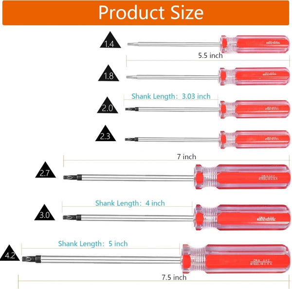 7-in-1 Triangle Screwdriver Set 1.4-4.2mm Precision Tool Kit for Electronics Rep