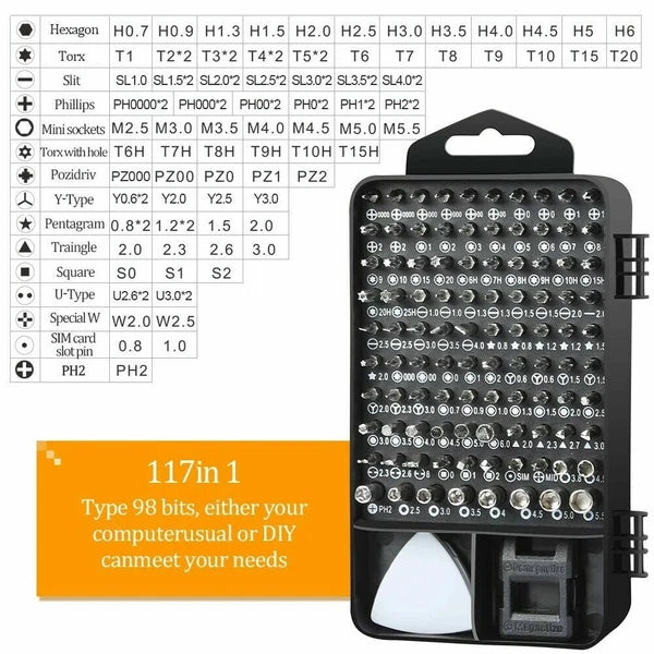 117Pcs Precision Screwdriver Set for Electronics Micro Hobby Jewelry Watch,DIY