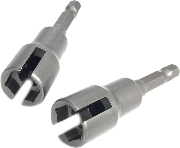 2pc Power Wing Nut Driver Set Slot Wing Drill Bit Socket Wrenches Tools 1/4"