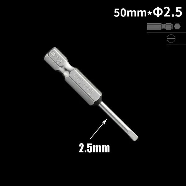 1/4" Shank Flat/Slotted Screwdriver Bits 2 2.5 3 4 5 6 Magnetic Drive Drill Bits