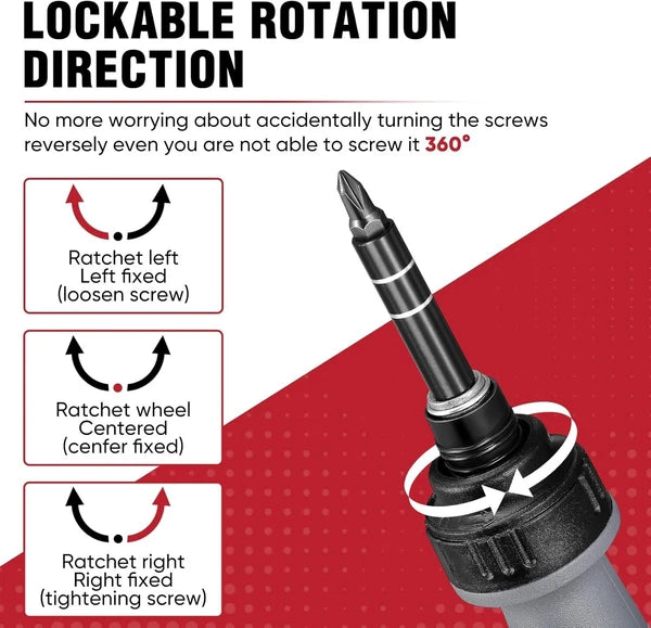 11-In-1 Precision Ratcheting Screwdriver Set With Magnetic Tips - Versatile Tool