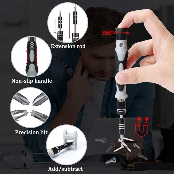 138-in-1 Precision Screwdriver Set - Ergonomic Magnetic Tool Kit for Electronics