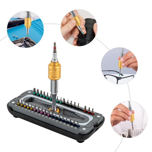 37X Precision Screwdriver Kit Electronics Repair Tool Kit w/ Magnetic Driver Bit