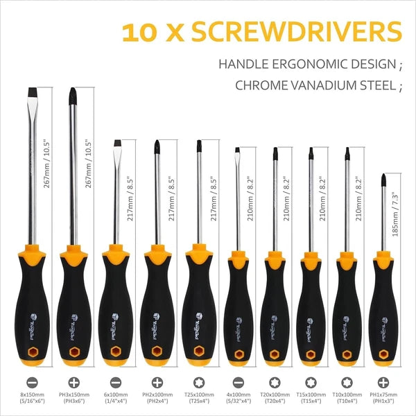 13 Pieces Magnetic Screwdriver Set Flat Phillip Torx Head Precision Screwdriver
