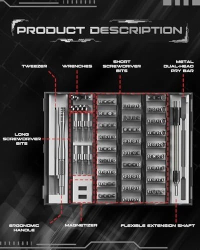 128 in 1 Electronics Precision Screwdriver Set, Professional Magnetic Repair Too