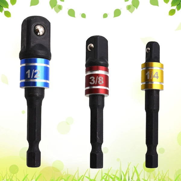3PCS Bit Adapter Easy To Use Impact Socket Adapter Set Wrench Adapter