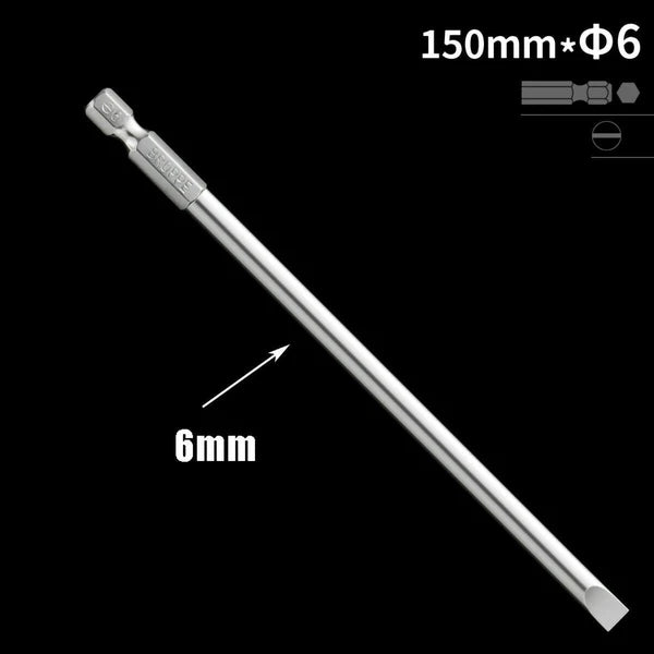 1/4" Shank Flat/Slotted Screwdriver Bits 2 2.5 3 4 5 6 Magnetic Drive Drill Bits