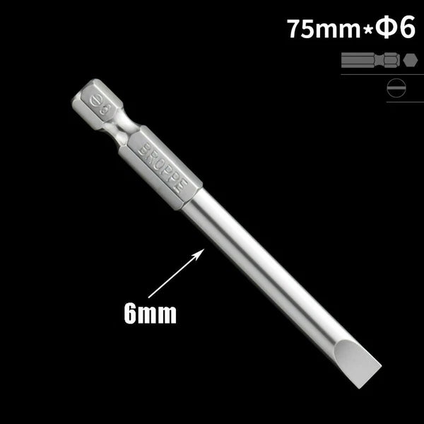 1/4" Shank Flat/Slotted Screwdriver Bits 2 2.5 3 4 5 6 Magnetic Drive Drill Bits
