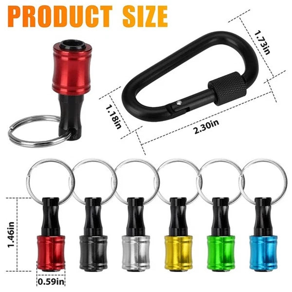 28PCS 1/4" Hex Shank Quick Release Keychain, Screwdriver Drill Bit for Holder