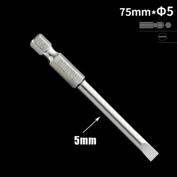 1/4" Shank Flat/Slotted Screwdriver Bits 2 2.5 3 4 5 6 Magnetic Drive Drill Bits