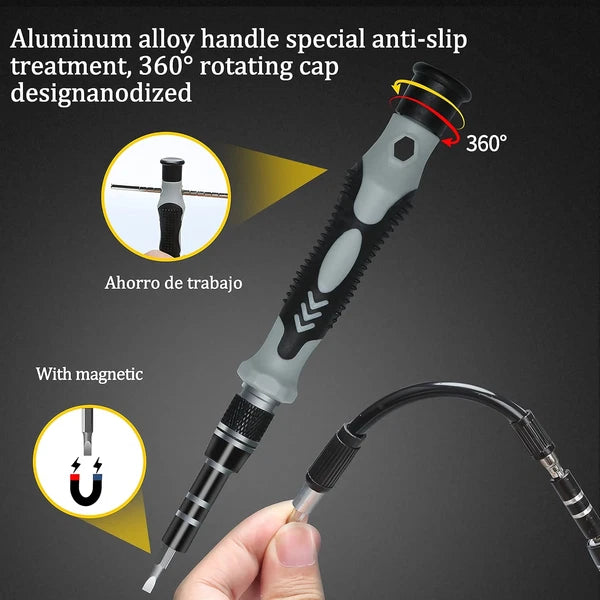 115 in 1 Screwdriver Set, Magnetic DIY Precision Tool Kit for Glasses PC Laptop