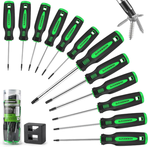 13 Pieces Magnetic Torx Screwdriver Set ，T5 -T40 Star Screwdrivers
