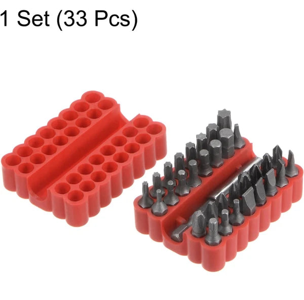 33pcs Screwdriver Bit Set Hex Head Drill Bit Collection with 1/4 Extender