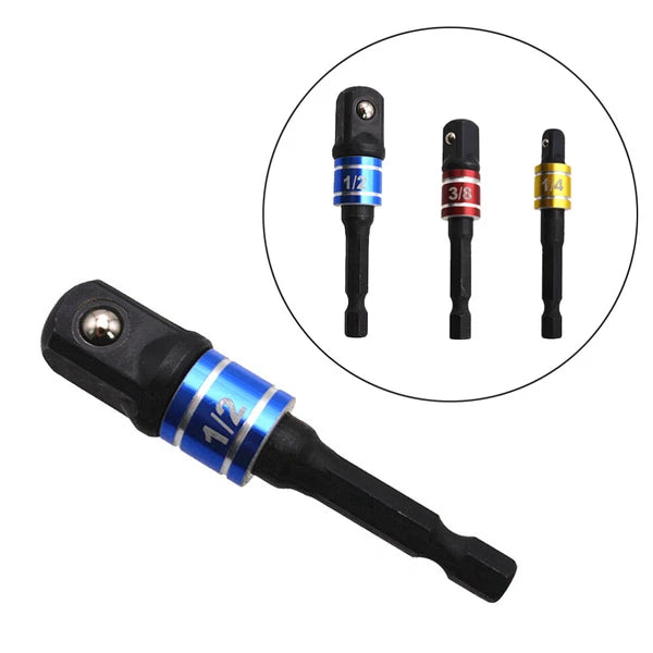 3PCS Bit Adapter Easy To Use Impact Socket Adapter Set Wrench Adapter