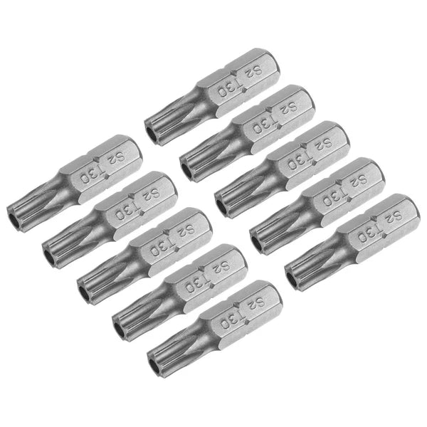 10pcs Torx Bits 1/4" Magnetic Screwdriver T30 Screw Driver Bit S2 Alloy Steel