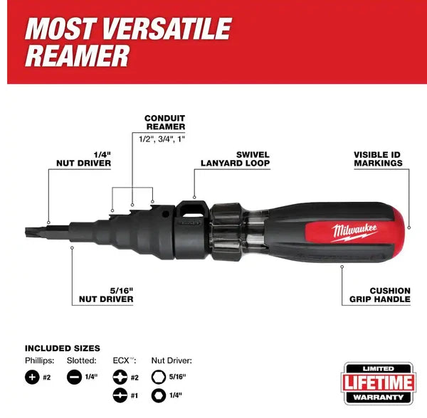 Milwaukee Tool 48-22-2870 7In1 Conduit Reamer Screwdriver With Ecx Bit