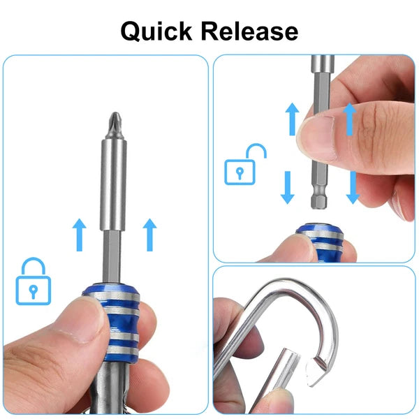 5/10 Pcs 1/4" Hex Shank Quick Release Keychain, Screwdriver Drill Bit Holder Set