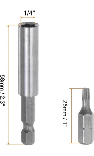 33pcs Screwdriver Bit Set Hex Head Drill Bit Collection with 1/4 Extender