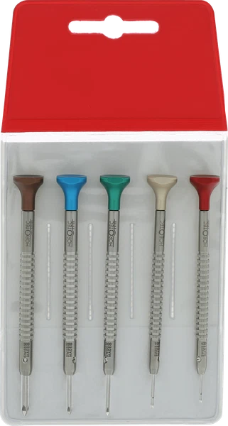HOROTEC 01.418 ASSORTMENT OF 5 SCREWDRIVERS WITH PHILLIPS BLADE SWISS