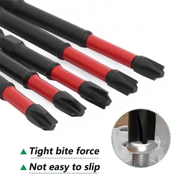 5PCS FPH2 Impact Screwdriver Bit Set-S2 Steel 65mm & 110mm Slotted Heads - 2025