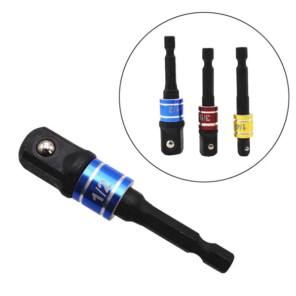 3PCS Bit Adapter Easy To Use Impact Socket Adapter Set Wrench Adapter