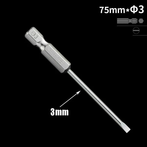 1/4" Shank Flat/Slotted Screwdriver Bits 2 2.5 3 4 5 6 Magnetic Drive Drill Bits