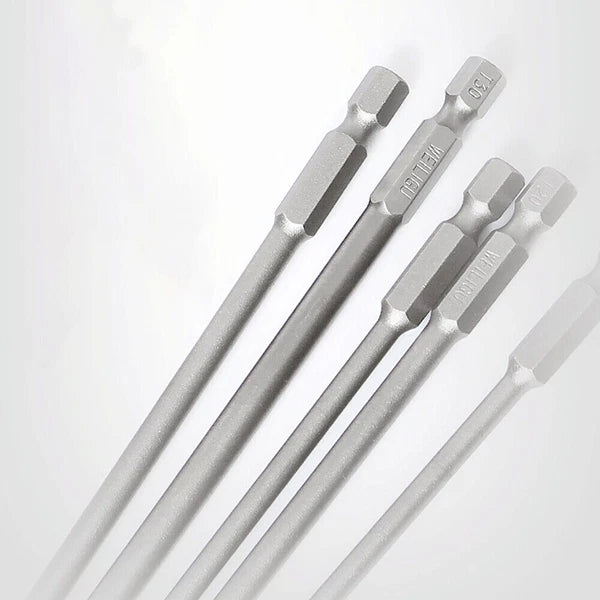 65-200mm Extra Long Torx Hollow/Solid Magnetic Drill Bit 1/4" Hex Shank Security