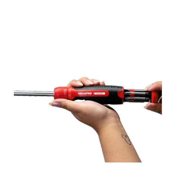 Megapro Ratcheting 13 in 1 Multi Bit Screwdriver Phillips Flat Torx Square