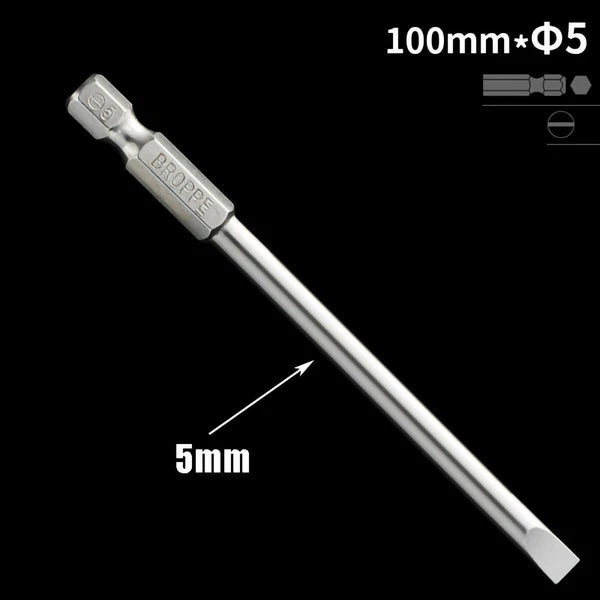 1/4" Shank Flat/Slotted Screwdriver Bits 2 2.5 3 4 5 6 Magnetic Drive Drill Bits