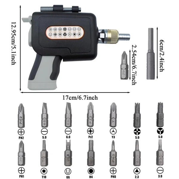 16-in-1 Multi Screwdriver Set 180 Degree Adjustable Angle Screwdriver Repair Kit