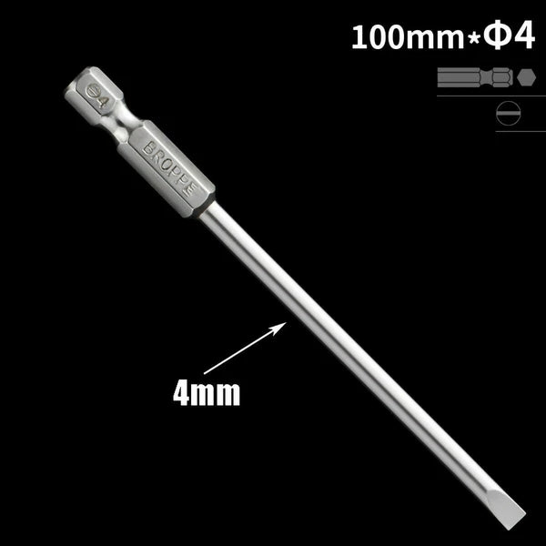 1/4" Shank Flat/Slotted Screwdriver Bits 2 2.5 3 4 5 6 Magnetic Drive Drill Bits