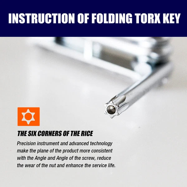10 PC Folding Locking Torx Hex Key Allen Wrench Driver Set Tamper Resistant