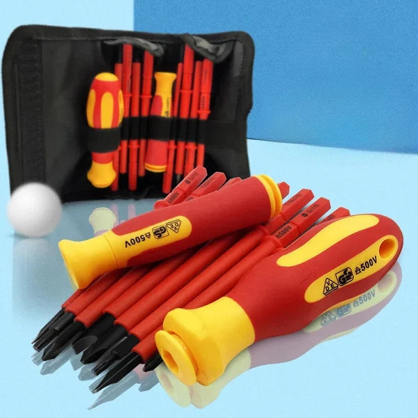 10Pcs Interchangeable Blade VDE Insulated ScrewdriverSet with Case Magnetic 500V