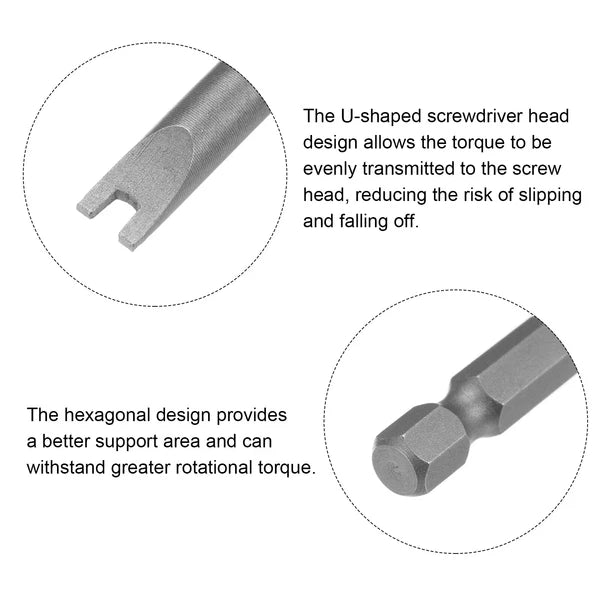5 Pcs Magnetic U4 U5 U6 U7 U8 Tip U-shaped Spanner Screwdriver Bits Tool