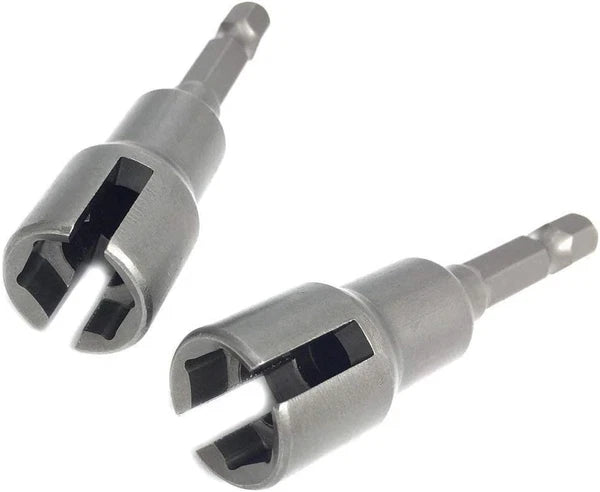 2pc Power Wing Nut Driver Set Slot Wing Drill Bit Socket Wrenches Tools 1/4"