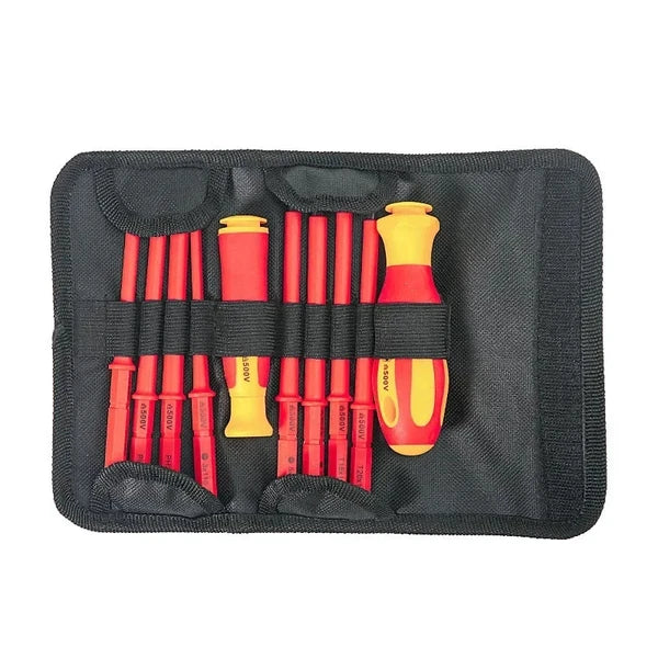 10Pcs Interchangeable Blade VDE Insulated ScrewdriverSet with Case Magnetic 500V