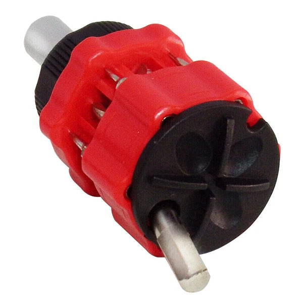 12-in-1 Ratcheting Compact Multi-Bit Short Stubby Screwdriver Set, Red