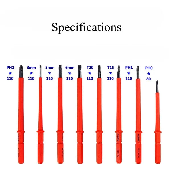 10Pcs Interchangeable Blade VDE Insulated ScrewdriverSet with Case Magnetic 500V