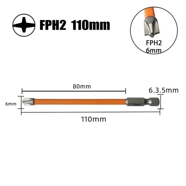 5pcs Magnetic Special Slotted-Cross Screwdriver Bit For Electrician,FPH2