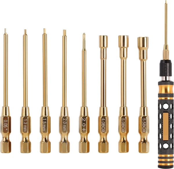 INJORA 8 in 1 RC Hex Screwdriver Nut Driver & Phillips Screwdriver Tool Set, 1/4