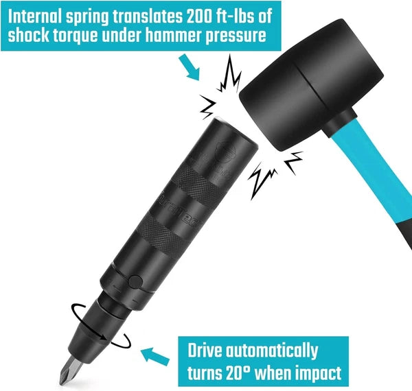 3/8 Inch Drive Manual Impact Driver Reversible Hand Screwdriver Set With S2 Stee