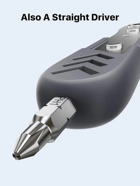 AXTH 23-in-1 Right Angle Ratcheting Screwdriver Set, [Bearing Steel] Gray