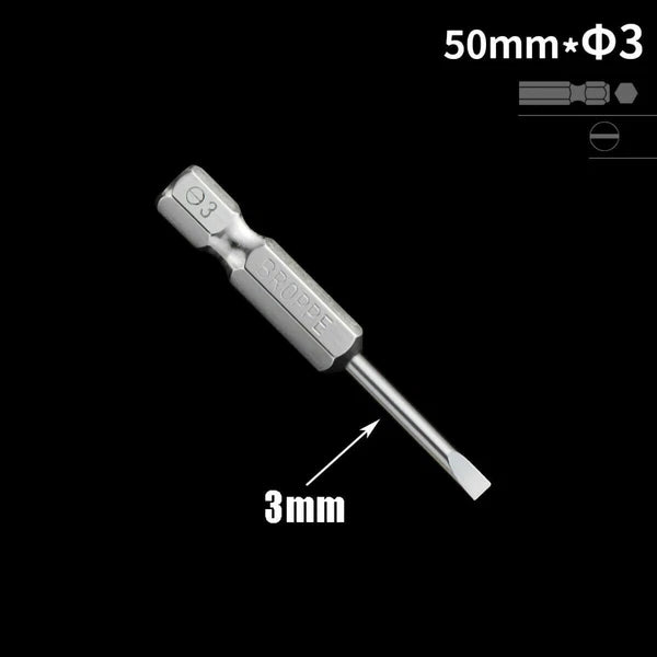 1/4" Shank Flat/Slotted Screwdriver Bits 2 2.5 3 4 5 6 Magnetic Drive Drill Bits