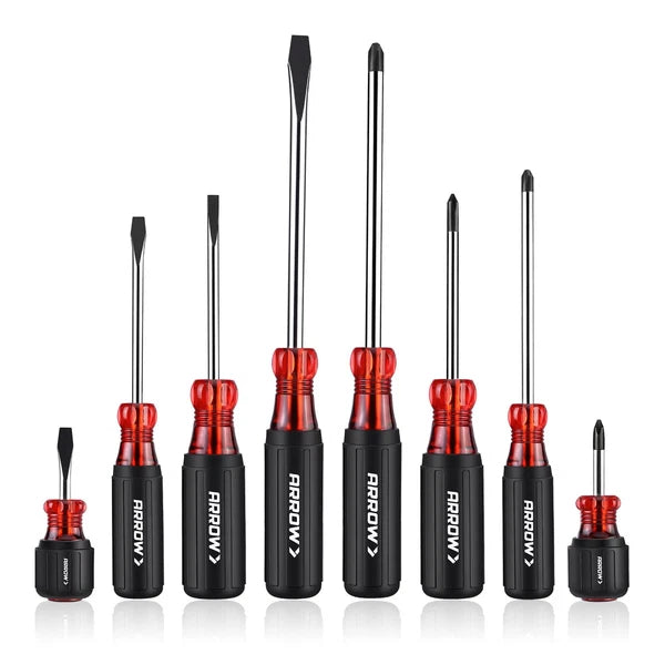 ARROW 8 PCS Magnetic Screwdriver Set, Professional S2 Steel Screw Driver Kit ...