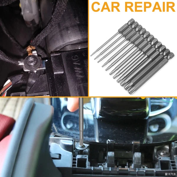 11pcs T6-T40 Magnetic Head Torx Screwdriver Bit Set Security Tamper Proof Star