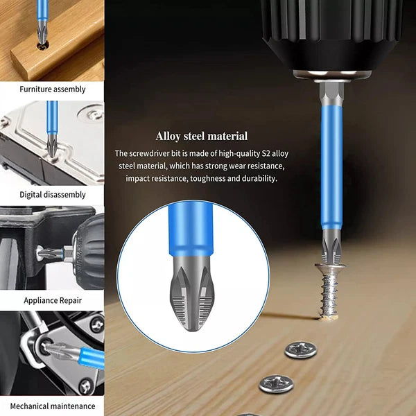 14Pcs Magnetic screwdriver bit Bits set PH2 Anti-slip Hex Shank Screw Cross Head