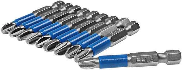 10Pcs Hex Magnetic anti Slip Impact Screwdriver Bit Set Phillips PH3 2" Power To